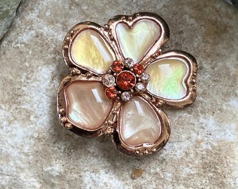 Dogwood Flower Brooch, Vintage Floral Pin, Costume Jewelry