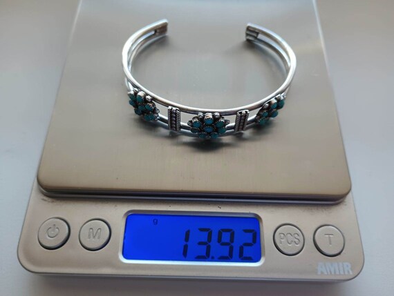 Native American Wow The Crowd! Vintage Zuni Turquoise Flower Sterling Silver Necklace Native American Wow The Crowd! Vintage Zuni Turquoise Flower Sterling Silver Necklace
