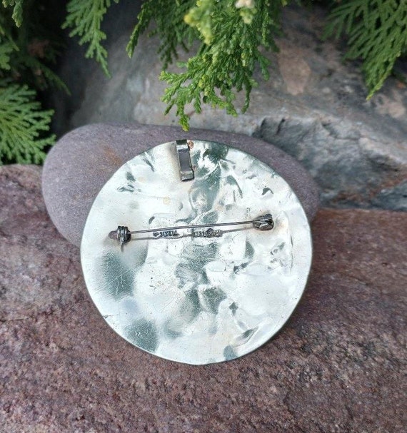 Abalone Shell Inlay Pendant & Brooch, Alpaca Mexi… - image 5