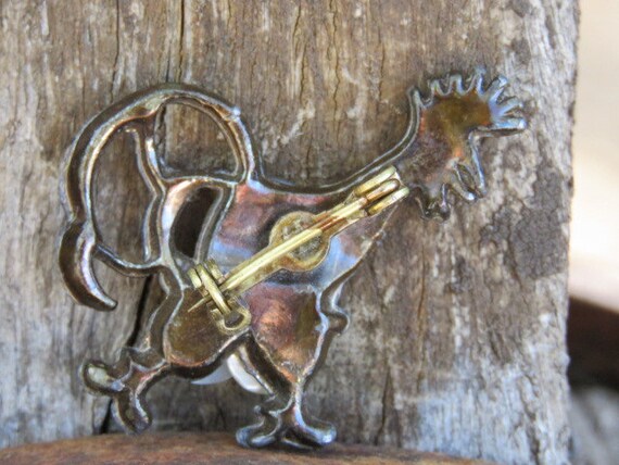 Vintage Rooster Brooch, Thanksgiving Pin, Autumn … - image 4