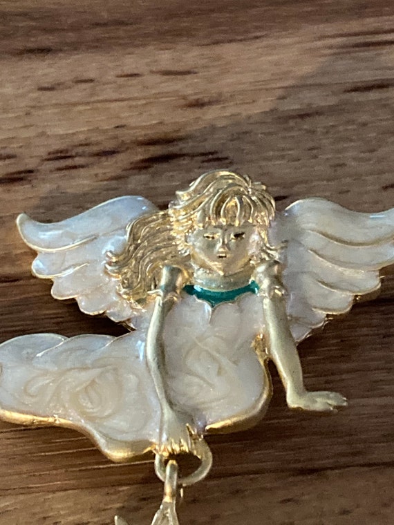Brooches,FOB Christmas Angel Enameled Brooch with 