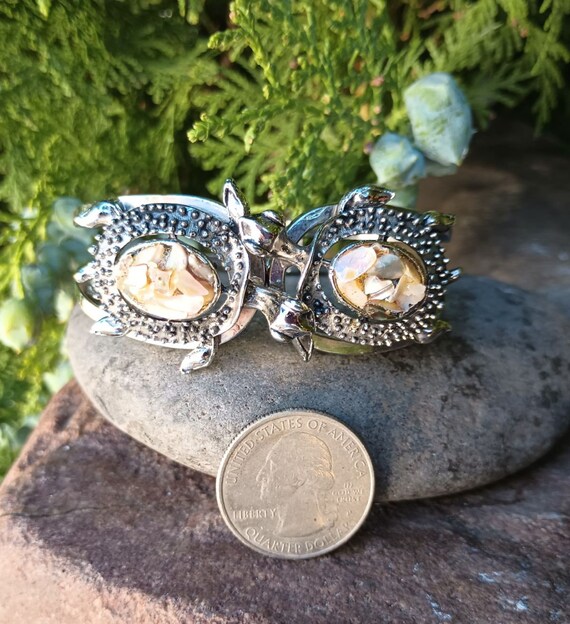 Abalone Shell Turtle Bracelet, Hinged, Vintage Co… - image 8