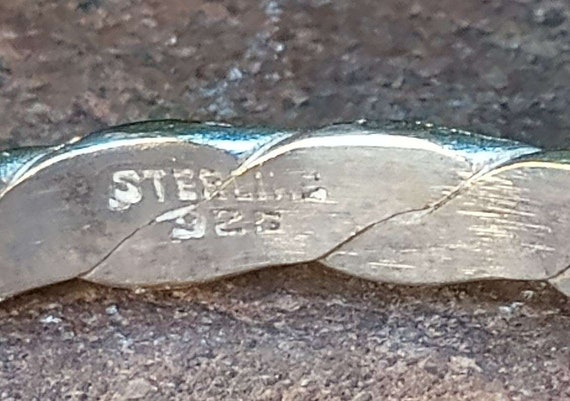 Sterling Silver Bangle Bracelet, Flat Braided, Vi… - image 5