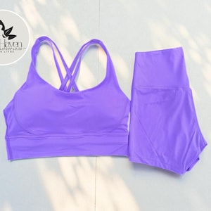 Yoga Set for Women | Cross Back Sports Bra | High Waist Workout Shorts | Comfortable Exercise Outfit | Gym Wear for Daily Training