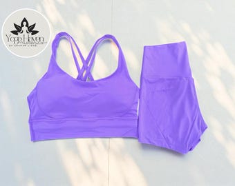 Yoga Set for Women | Cross Back Sports Bra | High Waist Workout Shorts | Comfortable Exercise Outfit | Gym Wear for Daily Training