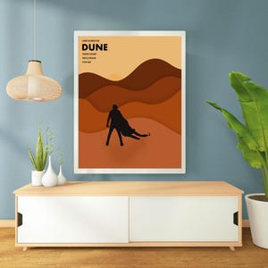 Minimalist Dune Movie Poster Print | Digital Download | Abstract Sci-Fi Wall Art | 16x20