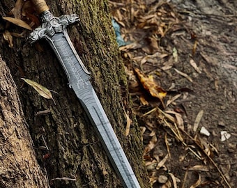 Handmade Damascus Steel Conan the Barbarian Sword Replica, Medieval Atlantean Sword, Fantasy Blade Gift for him