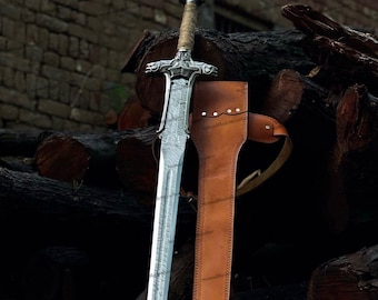 Hand Forged Damascus Steel Conan the barbarian Sword, Medieval Replica Cosplay Fantasy Blade