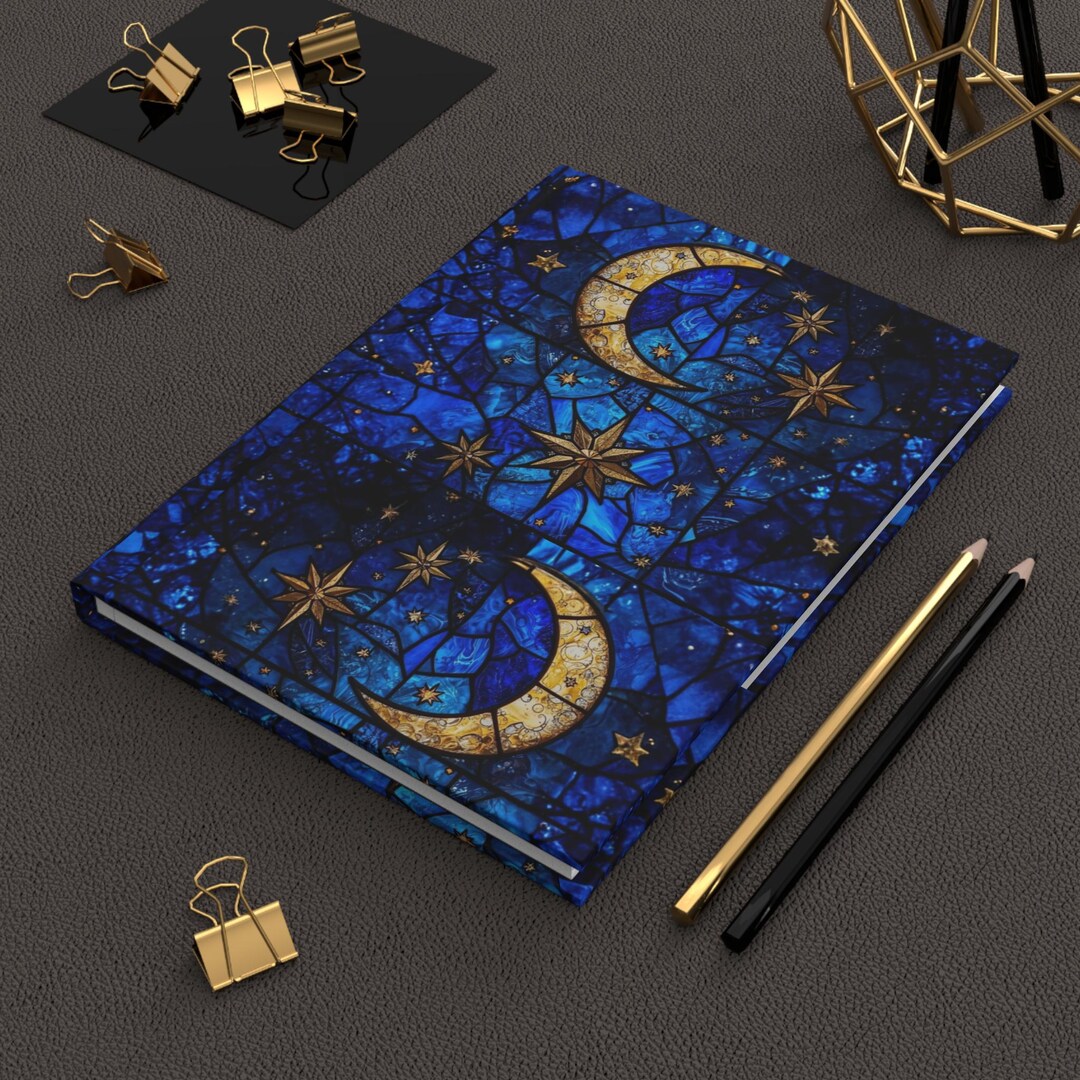Celestial Hardcover Journal | Stary Night Moon Diary - Etsy