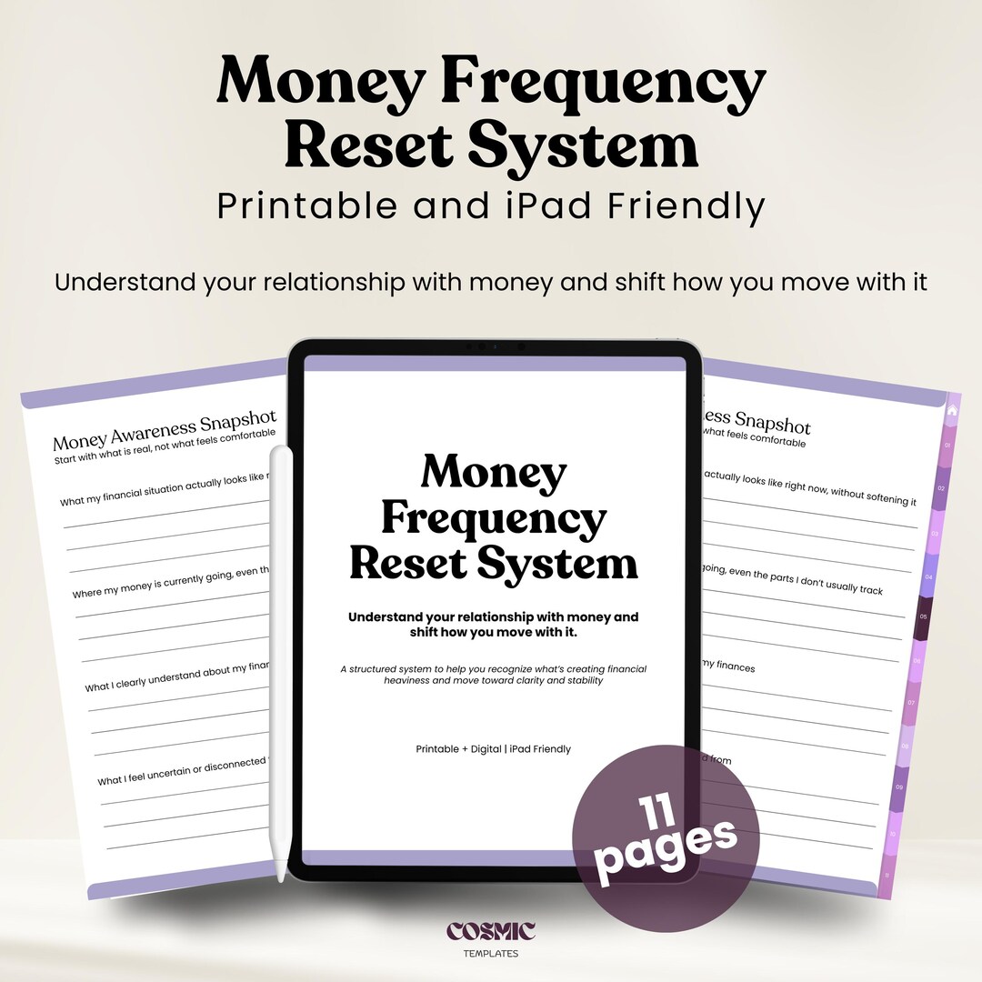 Money Frequency Reset System Printable iPad Tablet Financial Clarity ...