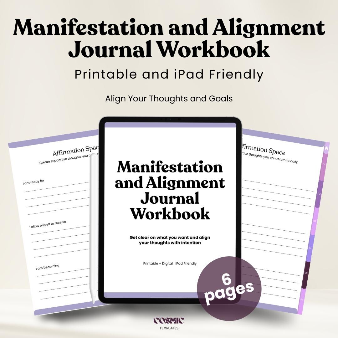 Manifestation and Alignment Journal Workbook iPad Friendly Guided ...