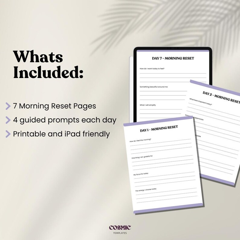 7 Day Morning Reset Journal Printable and iPad Friendly Daily Guided ...