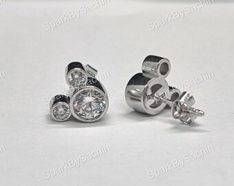Pendientes de Mickey Mouse con circonitas cúbicas / Plata de ley 925