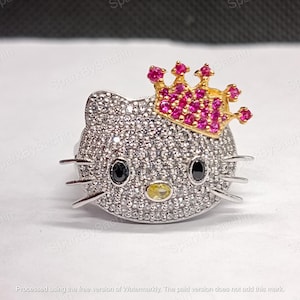 Round Women Kitty Diamond Ring