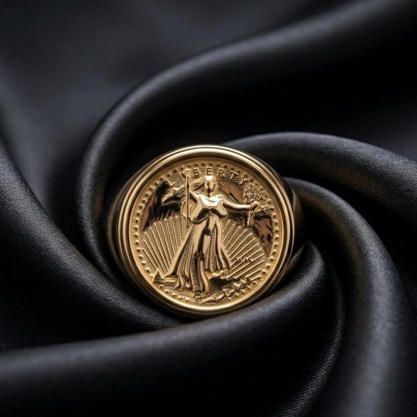 Lady Liberty Coin Ring Diamonds - Etsy