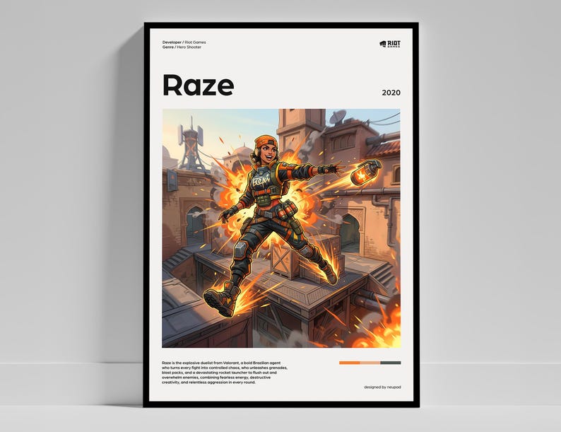 Raze Video Raze Poster, Valorant Wall Art, Video Game Print, Gifts for Gamers - Etsy