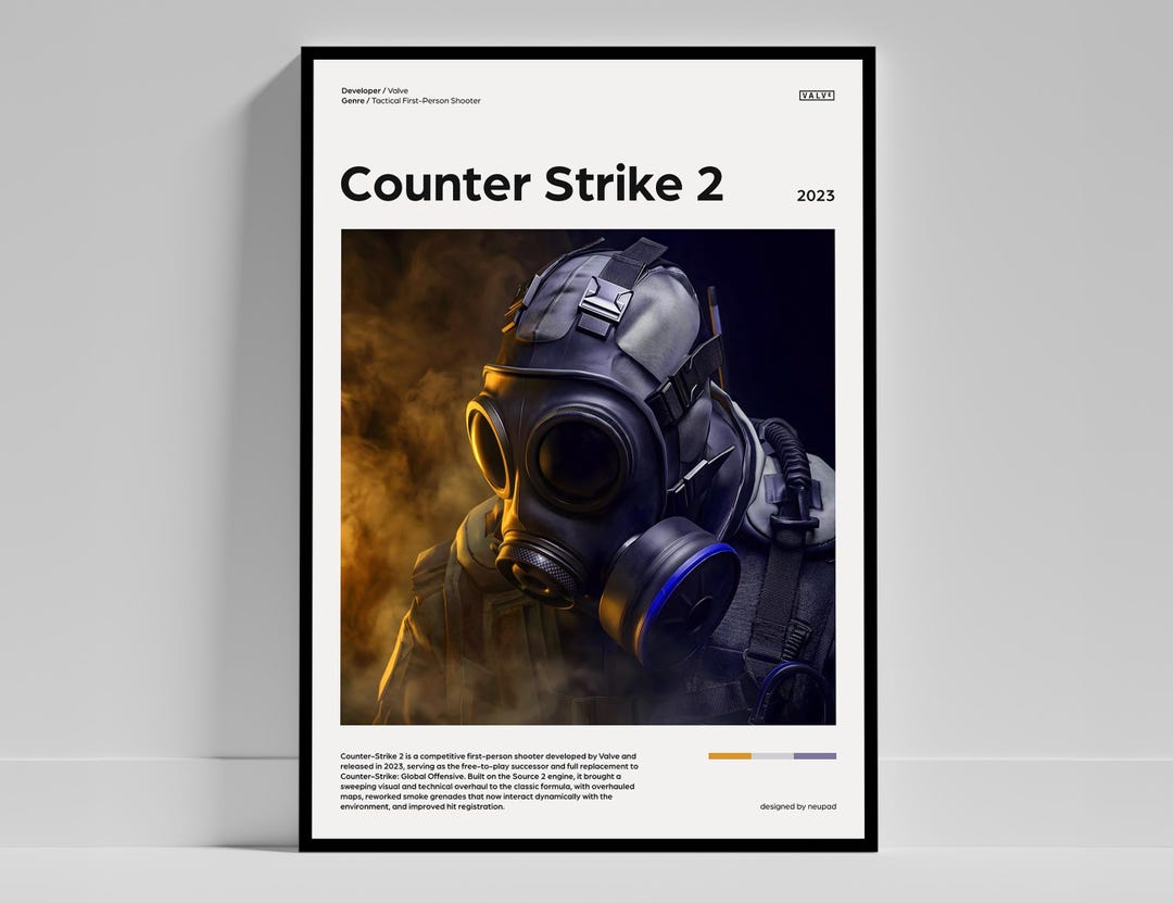 Counter Strike 2 Poster, CS2 Video Game Print, Source Gaming Wall Art ...