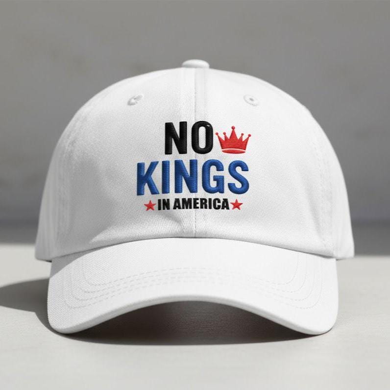 Discover No Kings In America Embroidered Baseball Cap, Pro Democracy, Liberal Political Gift, Anti MAGA, Patriotic Retro Cap