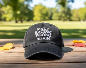 Broderad mössa mot rasism, broderad anti-Trump-keps, politisk mössa, motståndshatt, boxig protestkeps, progressiv mössa