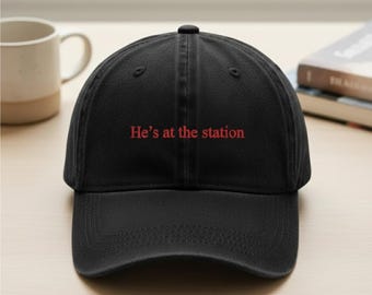 He's At The Station Embroidered Hat, Firefighter Wife Embroidered Cap, Wee Woo Wife Baseball Hat, Fire Wife Cap, Gift for Firefighter Wives