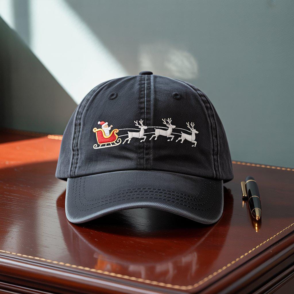 Discover Merry Christmas Embroidered Baseball Cap, Santa Claus Winter Hat, Holiday Gift