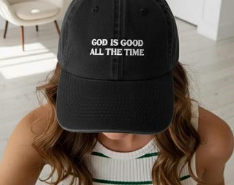 Gott ist immer gut gestickter Hut, kundenspezifischer christlicher Fernlastfahrer gestickte Kappe, Glaubenshut für Frauen, religiöser Hut für Sie