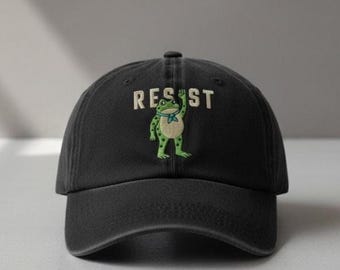 Gorra bordada Portland Frog Resist, gorra bordada Resistance, gorra anti-ICE, gorra antifascismo, gorra anti-Trump, gorra vintage activista