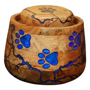 Rustic Wooden Pet Ashes Memorial Urn Box with Customizable Engraving