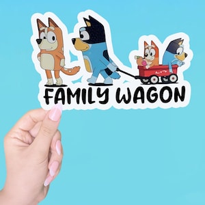 bluey family wagon sticker, bluey sticker, bluey stickers waterproof, Family Stickers, Laptop Stickers, Water Bottle Stickers, sticker vinyl