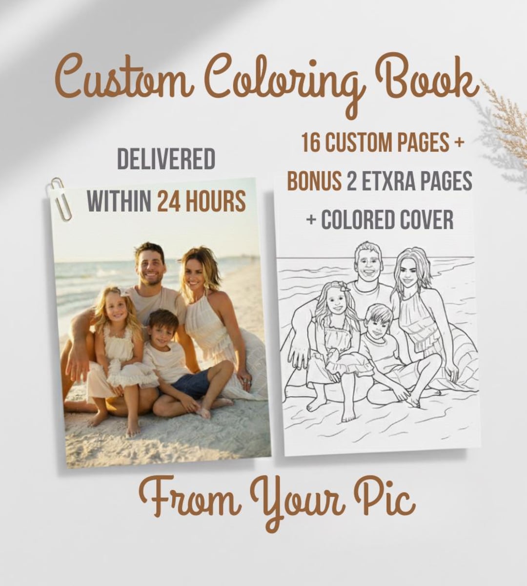 Custom Coloring Book From Photos | 18 Personalized Photo Coloring Pages ...