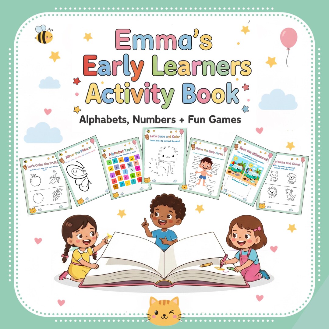Personalized Montessori Workbook, Toddler Learning Binder (PDF) - Etsy