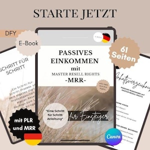 Passive Income with MRR and PLR Products, 61 Pages, Digital Guide, German, Digital PLR Guide,