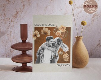 Cartão Save the Date Personalizado - Estilo Maximalista Eclético (Download Digital)