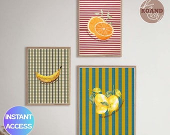 Conjunto de 3 pôsteres decorativos para parede com tema de dopamina para imprimir