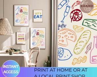 apartment decor Printable Set of 3 Dopamine Digital Download