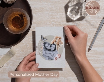 Retrato da família da avó - Colagem de fotos personalizada com os netos