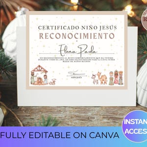 Editable child god certificate Program Canva Template