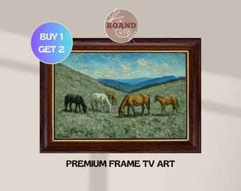 Samsung Frame TV Art Horse Painting Landscape Digital Download Instant Access