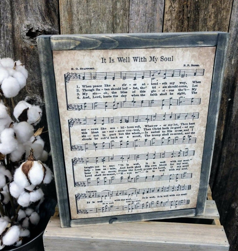 It is Well With My Soul Framed Hymn Sheet Etsy