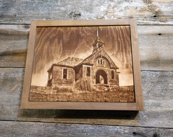 Laser Engraved Church Framed Farmhouse Sign | Ready to Ship