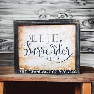 I Surrender All Framed Text Sheet