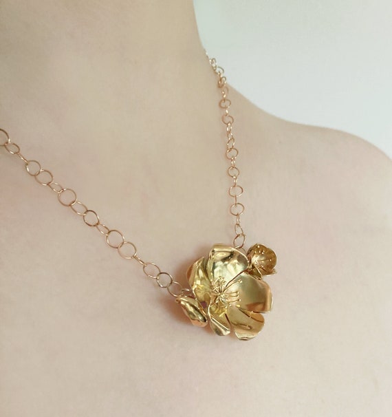 Rose gold necklace clearance etsy