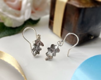 Small Oak leaf earrings