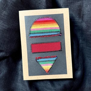 Carte postale artisanale / Carte tissée / Carte fait-main / Carte créative