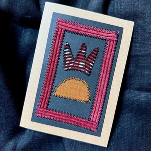 Carte postale artisanale / Carte tissée / Carte fait-main / Carte créative