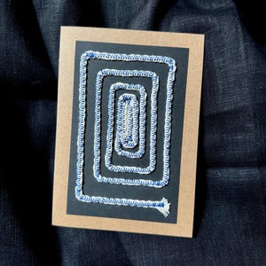 Carte postale artisanale / Carte tissée / Carte fait-main / Carte créative