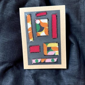 Carte postale artisanale / Carte tissée / Carte fait-main / Carte créative