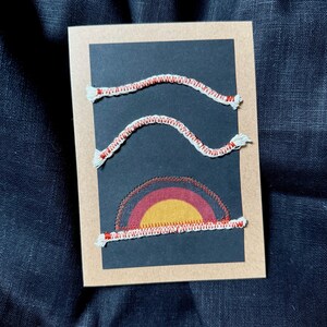 Carte postale artisanale / Carte tissée / Carte fait-main / Carte créative