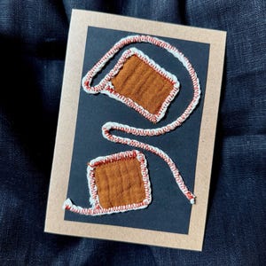 Carte postale artisanale / Carte tissée / Carte fait-main / Carte créative
