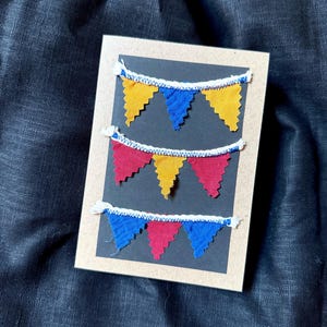 Carte postale artisanale / Carte tissée / Carte fait-main / Carte créative